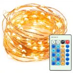 33ft 100 LED String Lights Dimmable with Remote Control