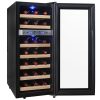 Dual Zone Thermoelectric Freestanding Wine Cooler Cellar Chiller Refrigerator